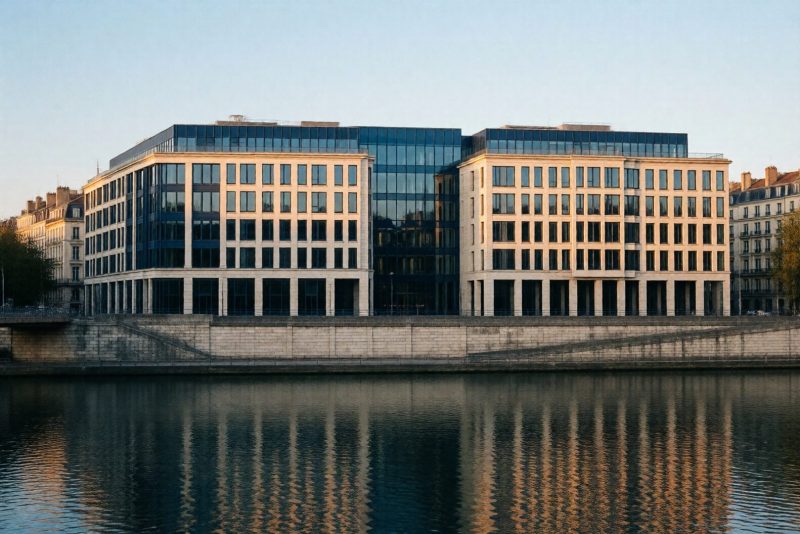 Immeuble de bureaux contemporain sur les quais lyonnais